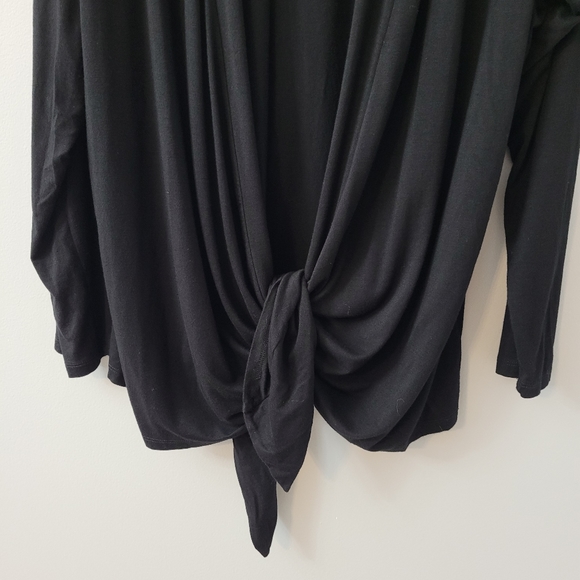 Black Cardigan Open Front Drape Wrap Size 2X - Picture 2 of 7